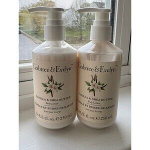 Crabtree Evelyn 2 x 250 ml/ 8.4 oz Body Lotion Vanilla & Shea butter